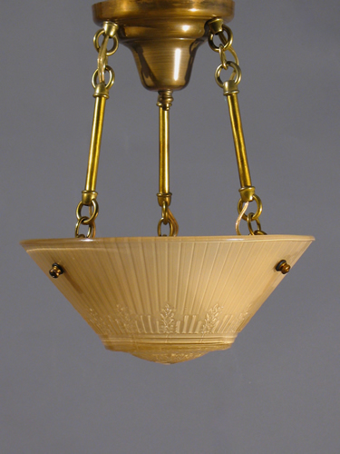 Small Amber 3-Chain Flush Fixture